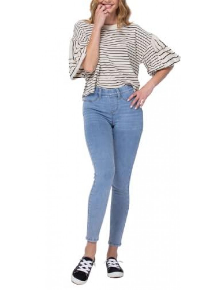 Blue Mid-Rise Pull-On Skinny Jeggings 