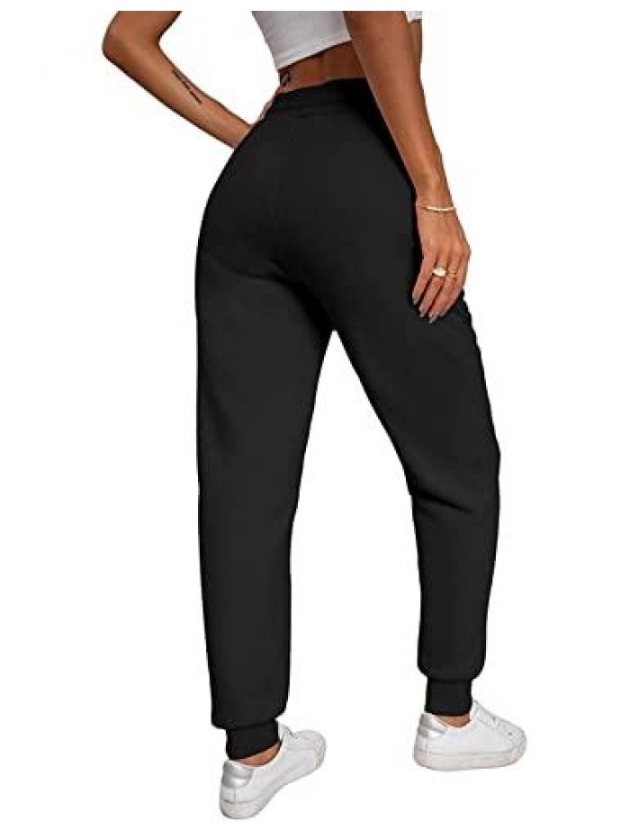 Women's Warm Sherpa Lined Athletic Sweatpants Jogger Fleece Pants 