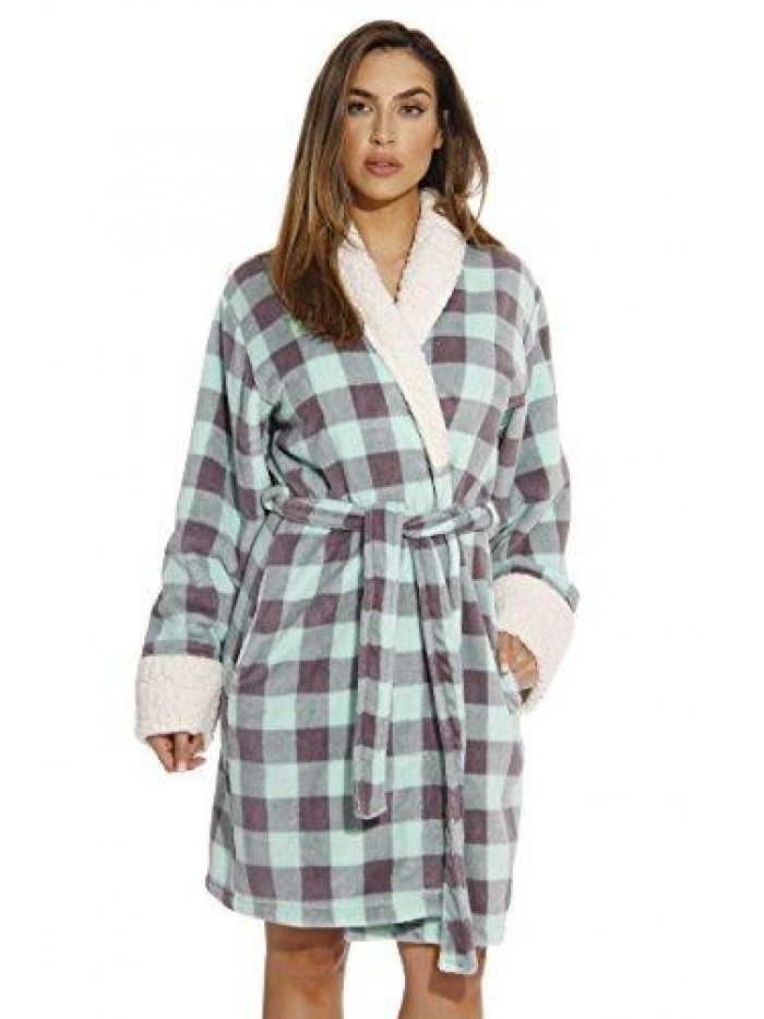 Love Sherpa Trim Plush Robe for Women 