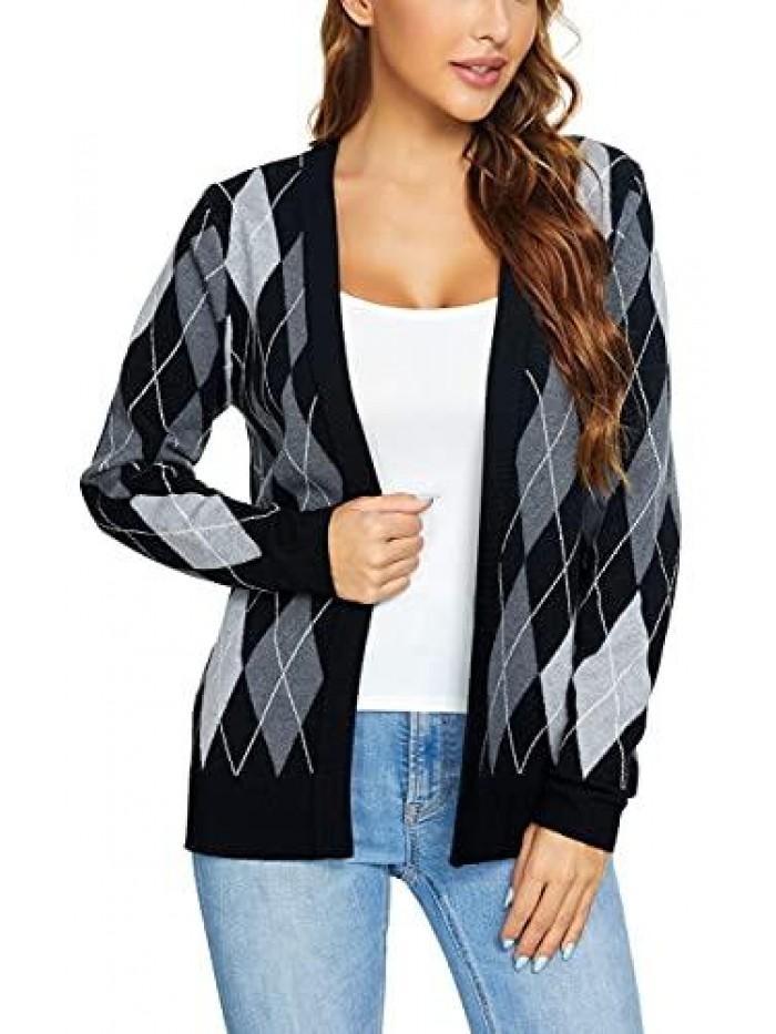 CoCo Women's Long Sleeve Open Front Knit Cardigan Sweater 