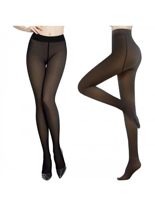 Lined Tights Women Fake Translucent Fleece Winter ...