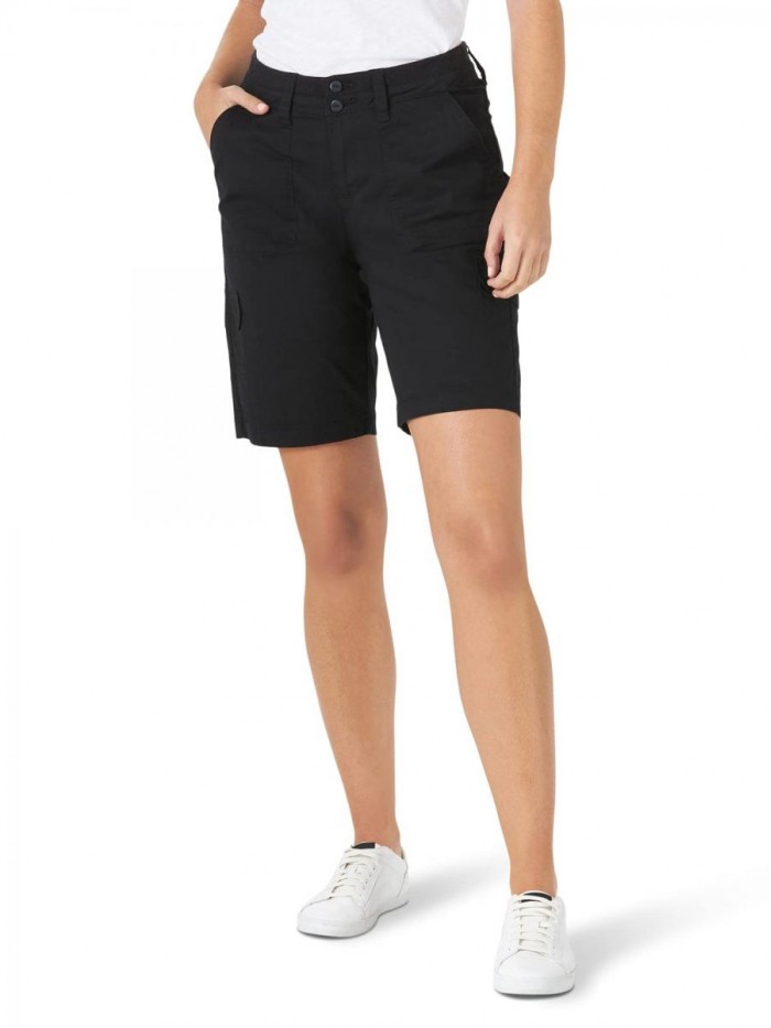 Women's Missy Relaxed Fit Avey Knit Waist Cargo Bermuda Short 