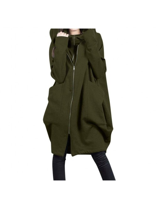 Women's Winter Fall Hoodies Loose Long Hooded Swea...