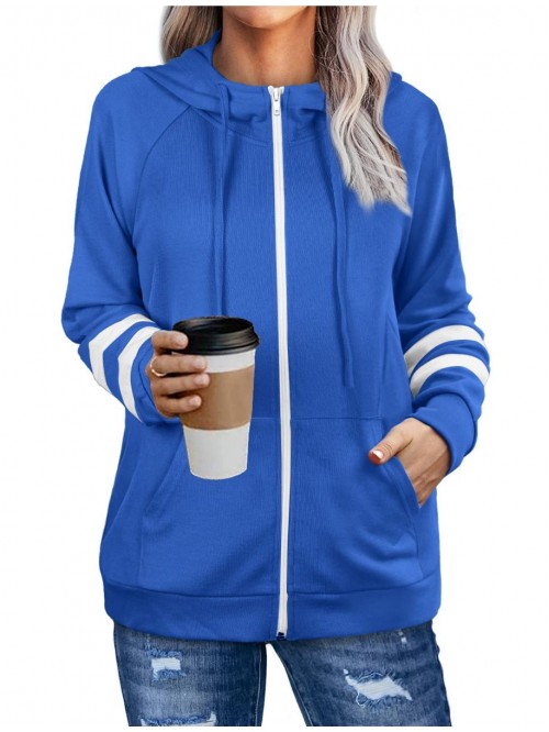 Womens Full Zip Up Hoodies Lightweight Long Sleeve...