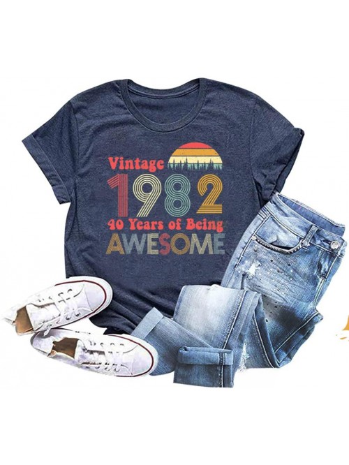 Birthday Gifts Women Vintage 1982 Shirts 40 Years ...