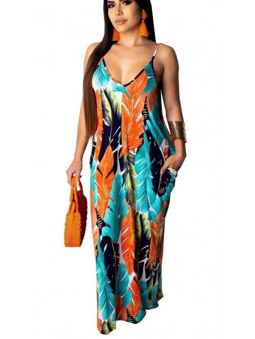 Women's Casual Loose Sundress Long Dress Sleeveles...